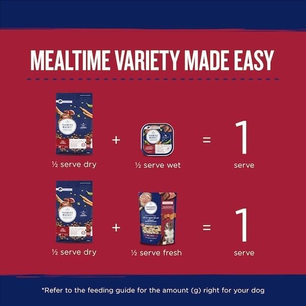 Farmer's Market Beef and Farm Vegetables Adult Dry Dog Food 6.8kg - Made with Real Australian Meat & Vegetables for Complete Nutrition, Supports Muscle, Skin & Coat Health