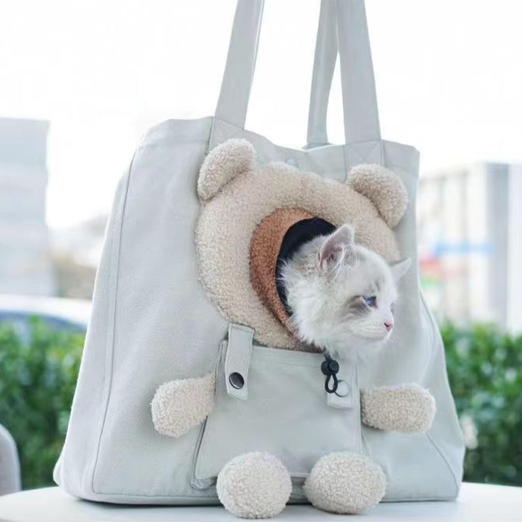 DOG CARRY BAG - Soft Pouch Made of Cute Canvas, Lightweight Pet Tratot Provides Comfort and Safety for Small Dogs | Handy Outdoor Accessory for Veterinarian Visits Grooming Car Airport