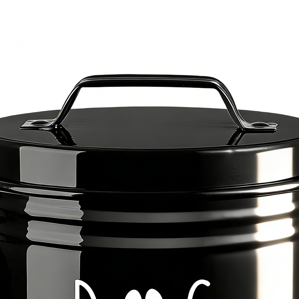 Dog Food | Metal Airtight Organizer Bin | Sealed Pet Food Storage features a strong metal build that handwith handle and lid | for Puppy Bird Feeding Snacks Treats Cabinet Counter