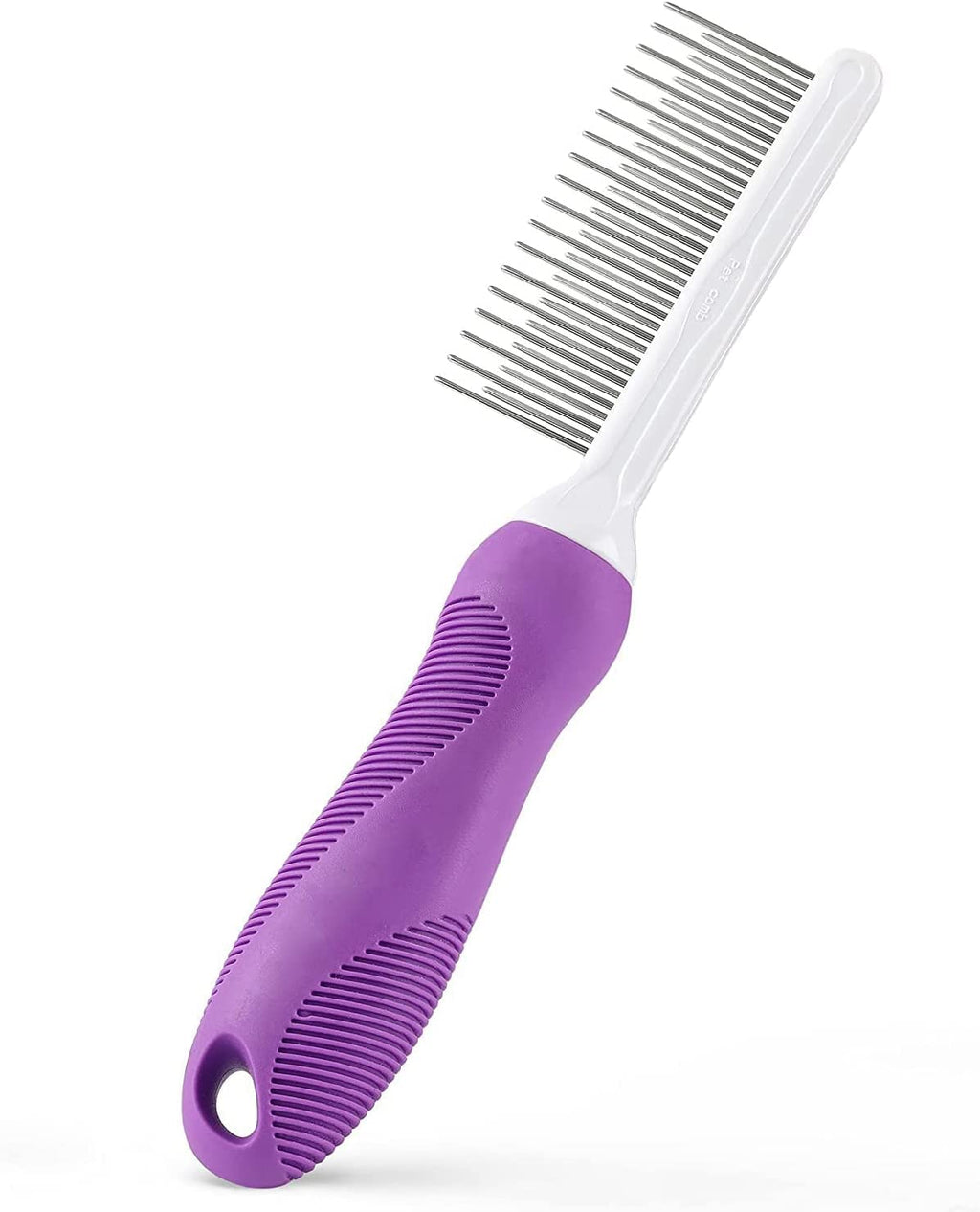 Detangling Pet Comb with Long & Short Stainless Steel Teeth for Removing Matted Fur, Knots & Tangles – Detangler Tool Accessories for Safe & Gentle DIY Dog & Cat Grooming (Grooming Comb)
