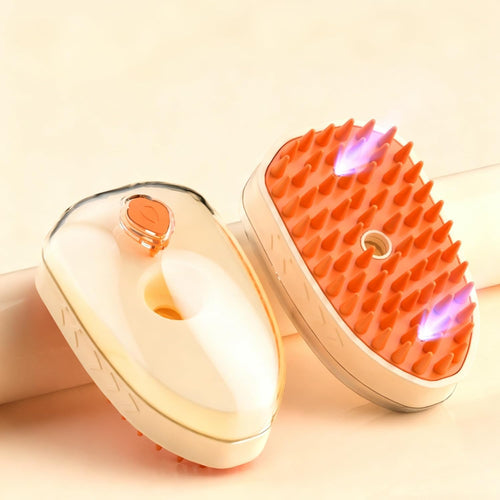 5-in-1 Pet Steam Brush for Cats & Dogs - 3.0 Upgraded Cool Mist Spray & Blue Light Care - Rechargeable Deshedding & Massage Tool - Gentle Deep Cleaning for Short & Long Hair - Stress-Free Home Pet Spa