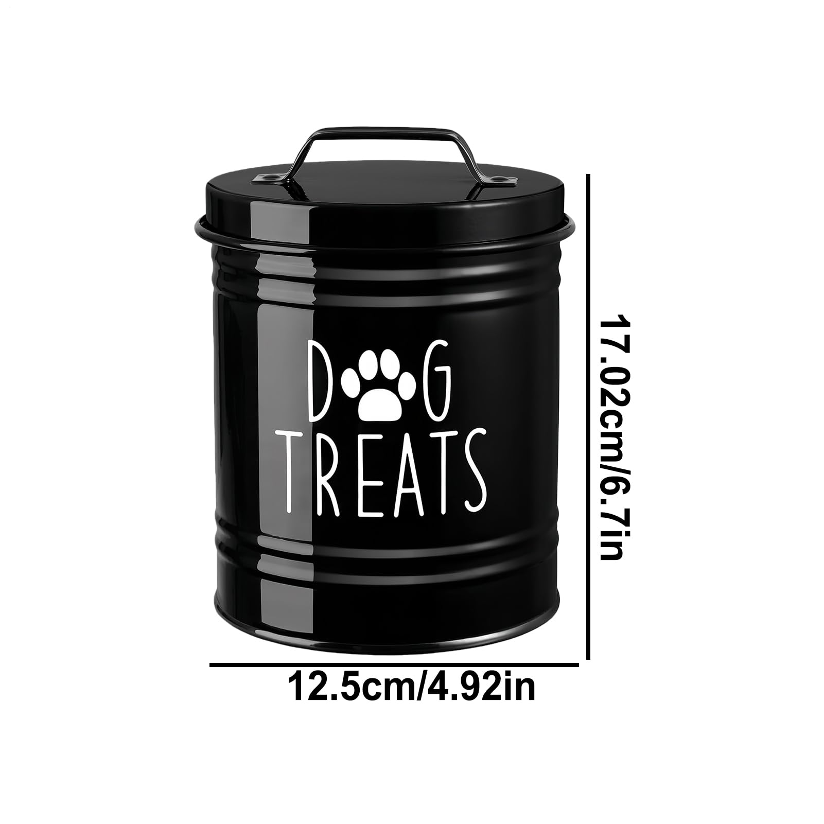 Dog Food | Metal Airtight Organizer Bin | Sealed Pet Food Storage features a strong metal build that handwith handle and lid | for Puppy Bird Feeding Snacks Treats Cabinet Counter