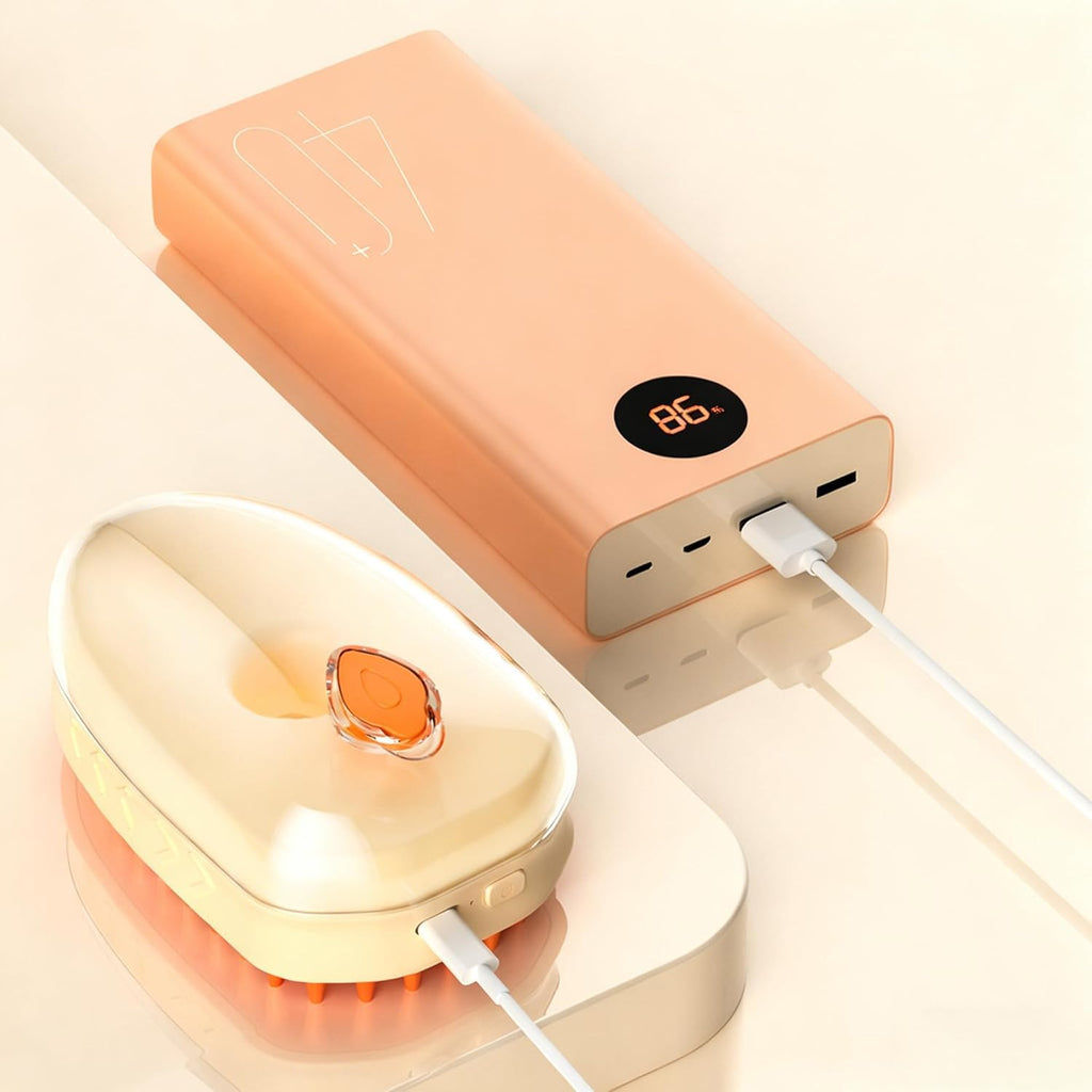 5-in-1 Pet Steam Brush for Cats & Dogs - 3.0 Upgraded Cool Mist Spray & Blue Light Care - Rechargeable Deshedding & Massage Tool - Gentle Deep Cleaning for Short & Long Hair - Stress-Free Home Pet Spa