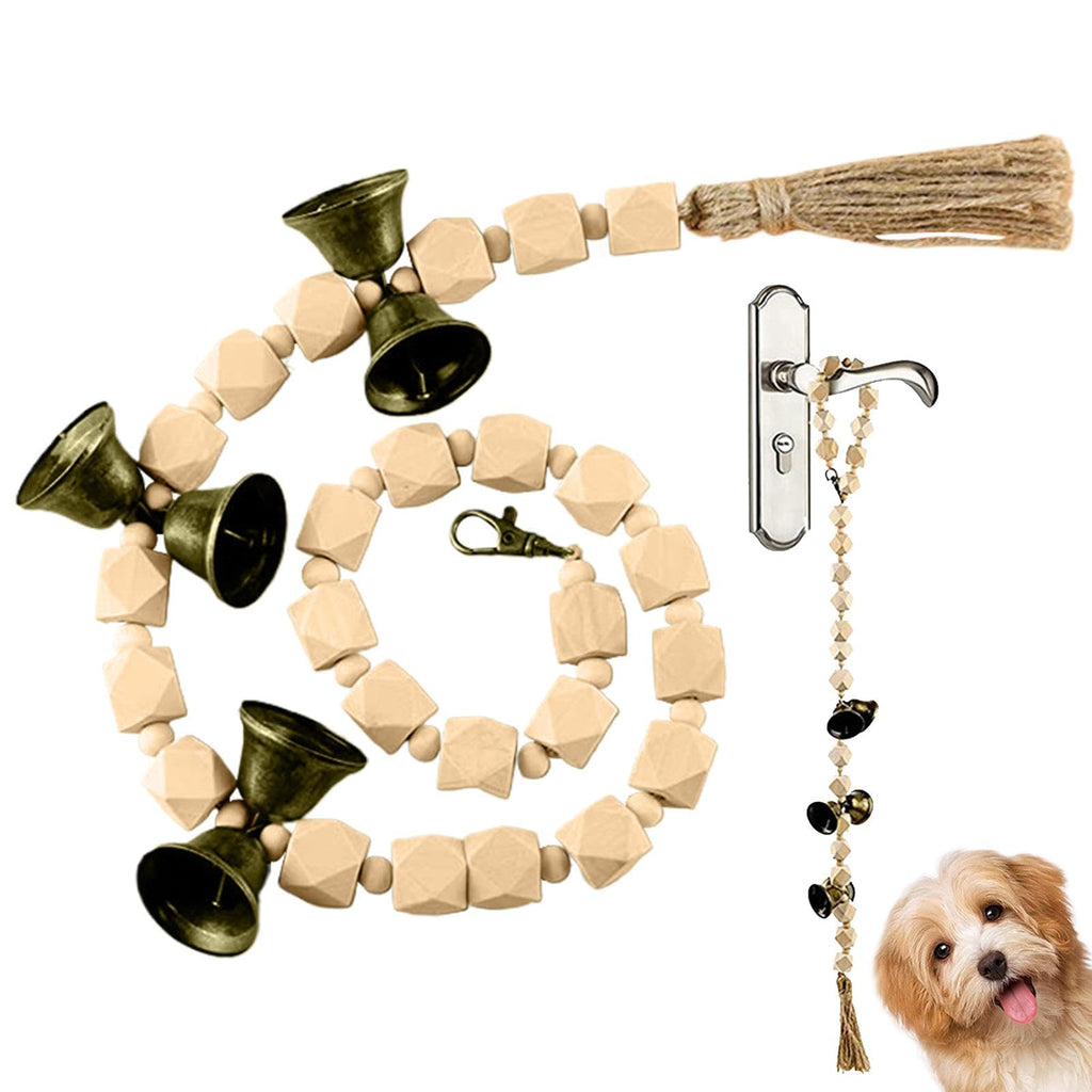 Pet Training - Cotton Rope for Pet Puppy Potty Training | Wooden Beads Decoration Puppy Pee Trainer Toilet Bell for Living Room, Bathroom