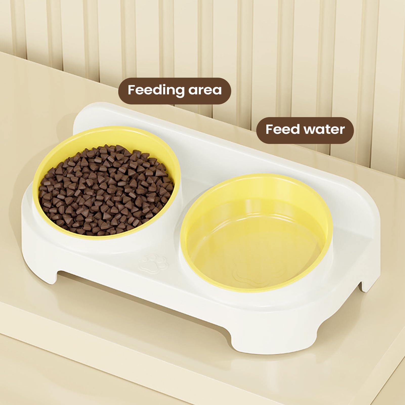 Cat Bowl with Adjustable Height - Anti Slip Tilt Water Supply with Non Slip Design Water Container, Dog Food Bowl Height Adjustable Cat Dish - Kitten Puppy Small Medium Large Pet Indoor Outdoor