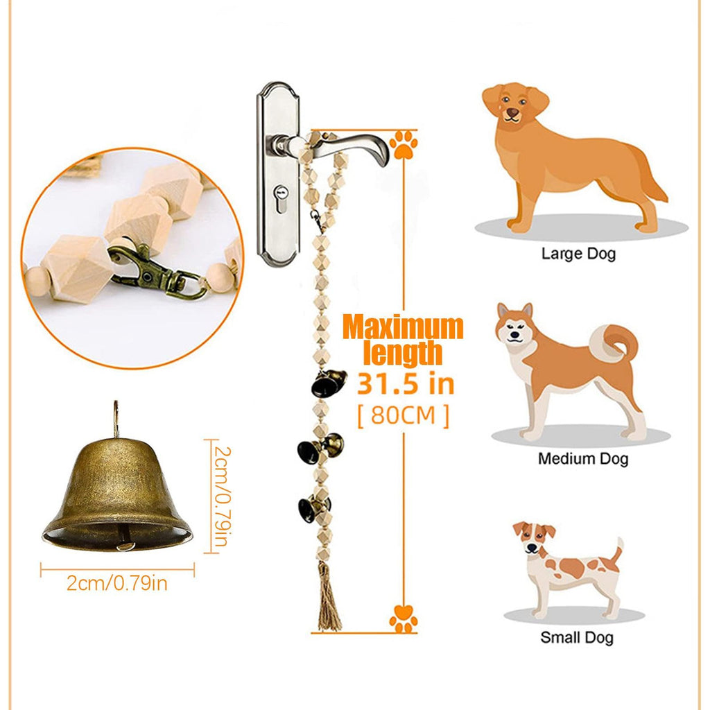 Pet Training - Cotton Rope for Pet Puppy Potty Training | Wooden Beads Decoration Puppy Pee Trainer Toilet Bell for Living Room, Bathroom