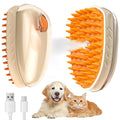 5-in-1 Pet Steam Brush for Cats & Dogs - 3.0 Upgraded Cool Mist Spray & Blue Light Care - Rechargeable Deshedding & Massage Tool - Gentle Deep Cleaning for Short & Long Hair - Stress-Free Home Pet Spa