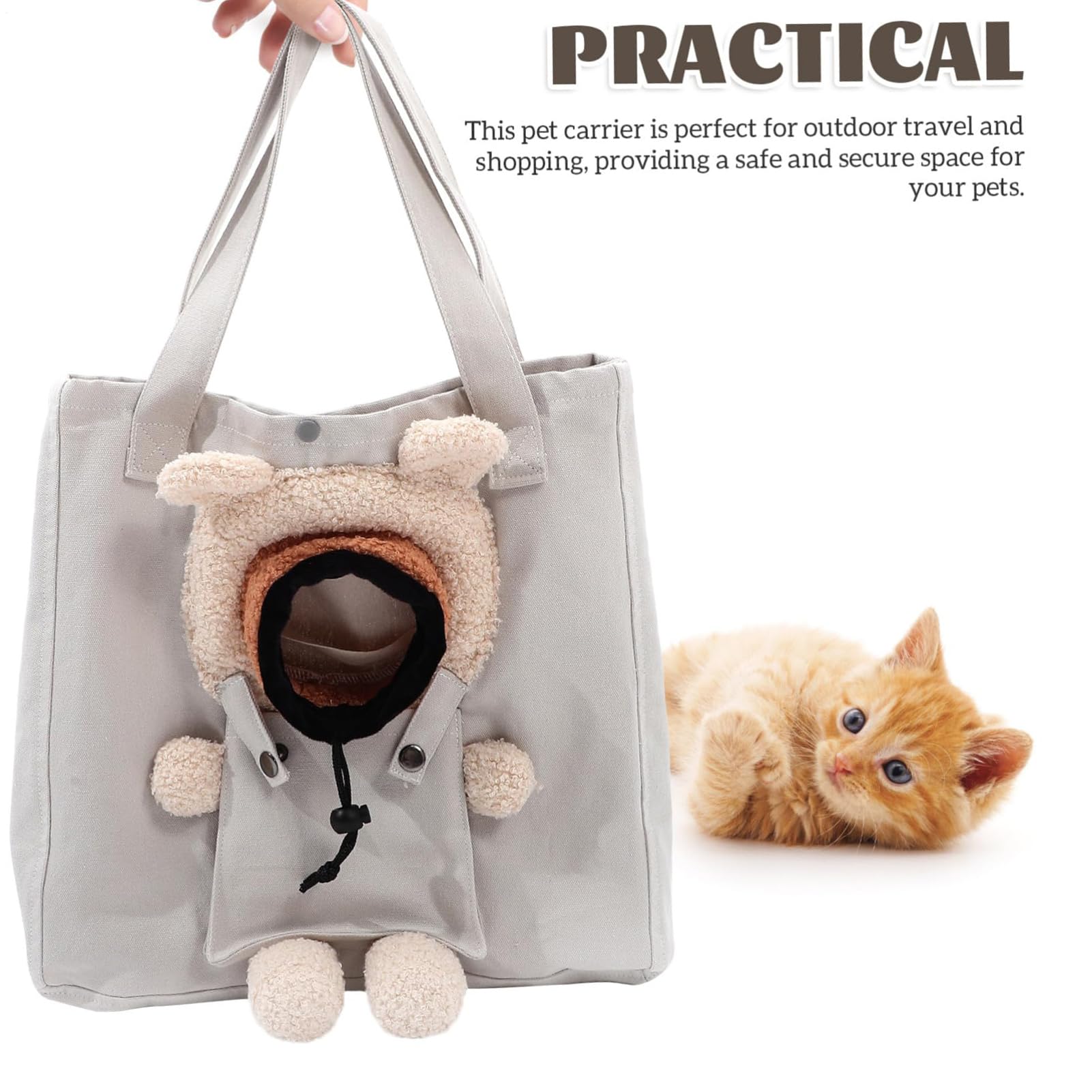 DOG CARRY BAG - Soft Pouch Made of Cute Canvas, Lightweight Pet Tratot Provides Comfort and Safety for Small Dogs | Handy Outdoor Accessory for Veterinarian Visits Grooming Car Airport