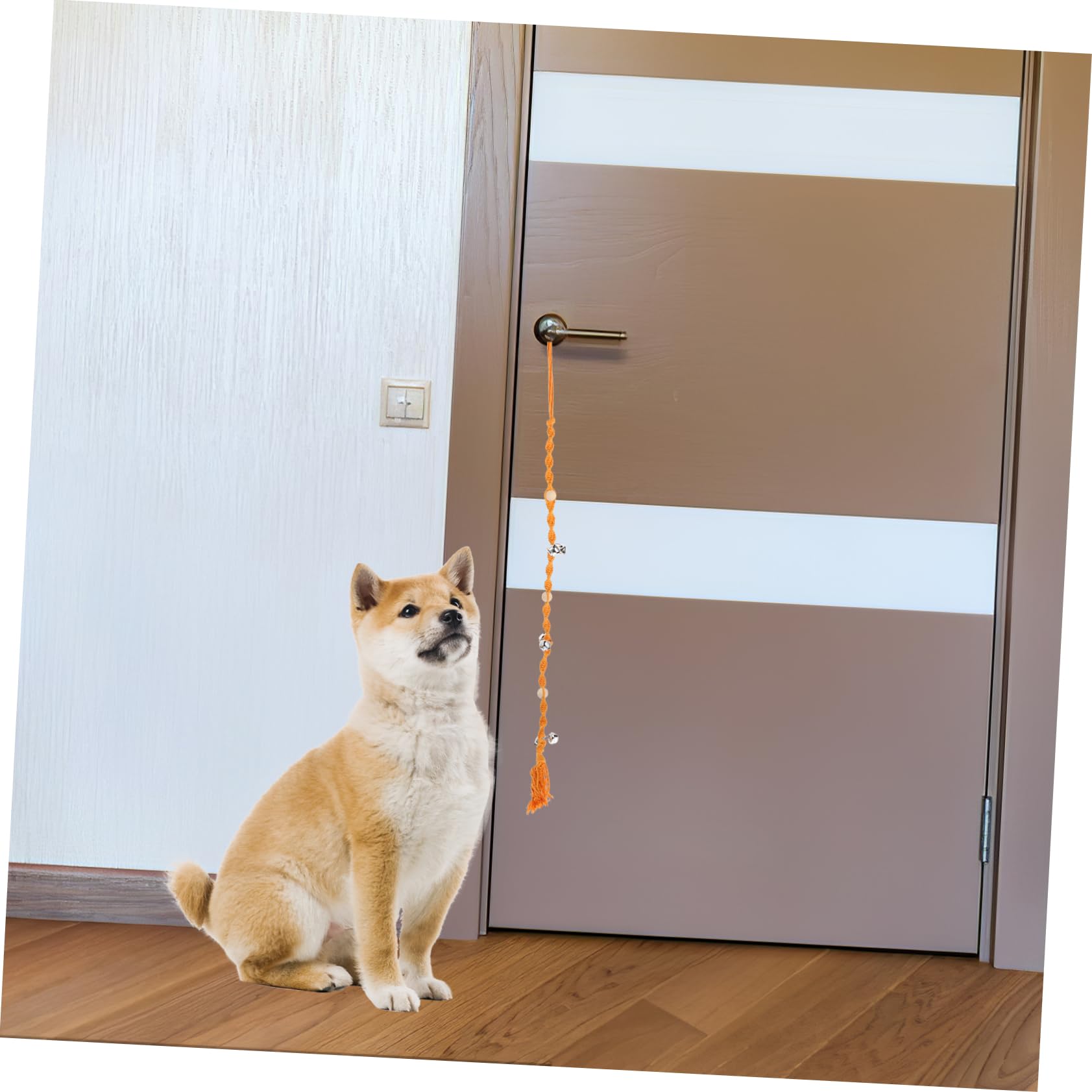 GALPADA Hanging Dog Doorbell for Pet Training Woven Material Household Dog Bell for Access Portable Design Delicate Pet Doorbell Accessory