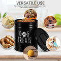 Dog Food | Metal Airtight Organizer Bin | Sealed Pet Food Storage features a strong metal build that handwith handle and lid | for Puppy Bird Feeding Snacks Treats Cabinet Counter