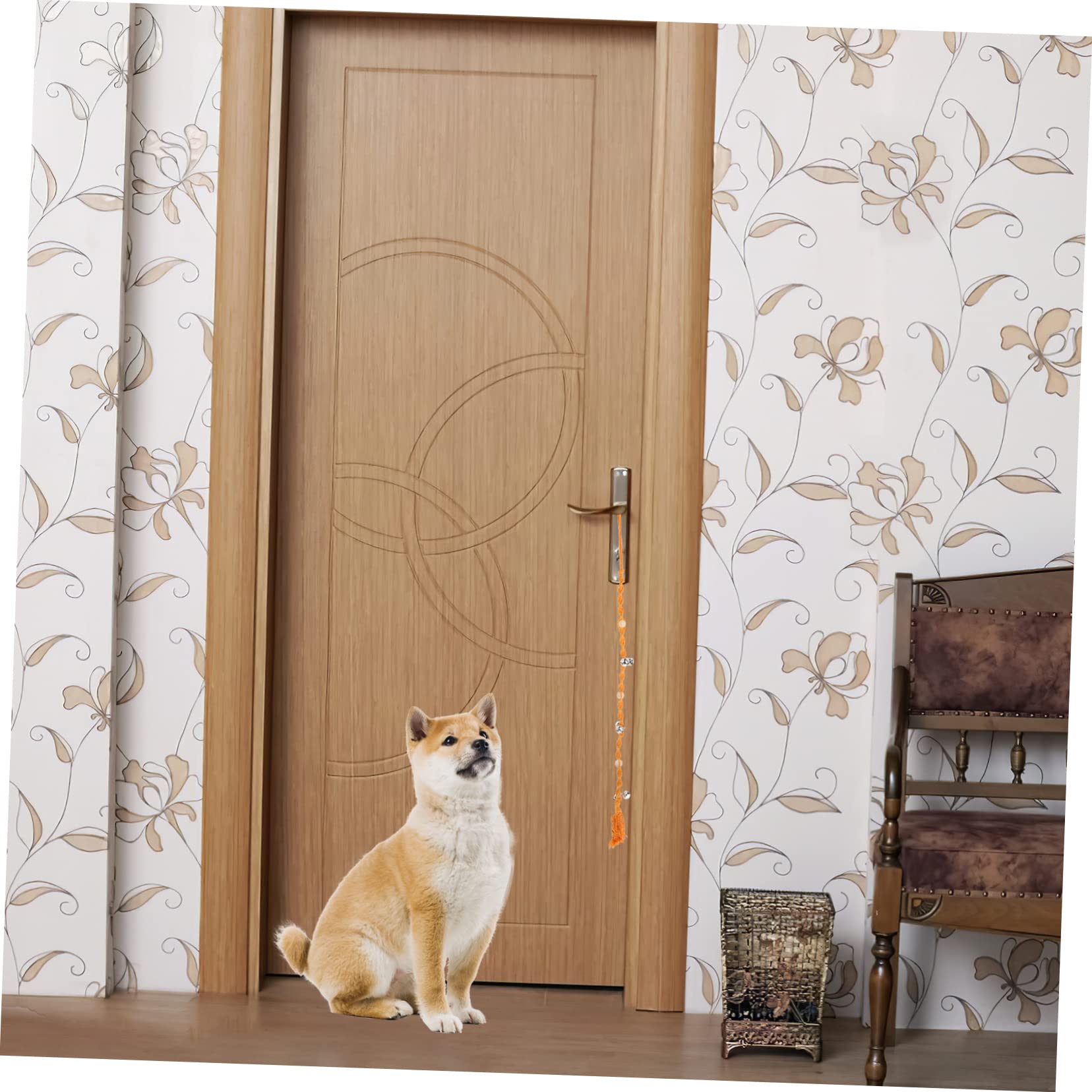 GALPADA Hanging Dog Doorbell for Pet Training Woven Material Household Dog Bell for Access Portable Design Delicate Pet Doorbell Accessory