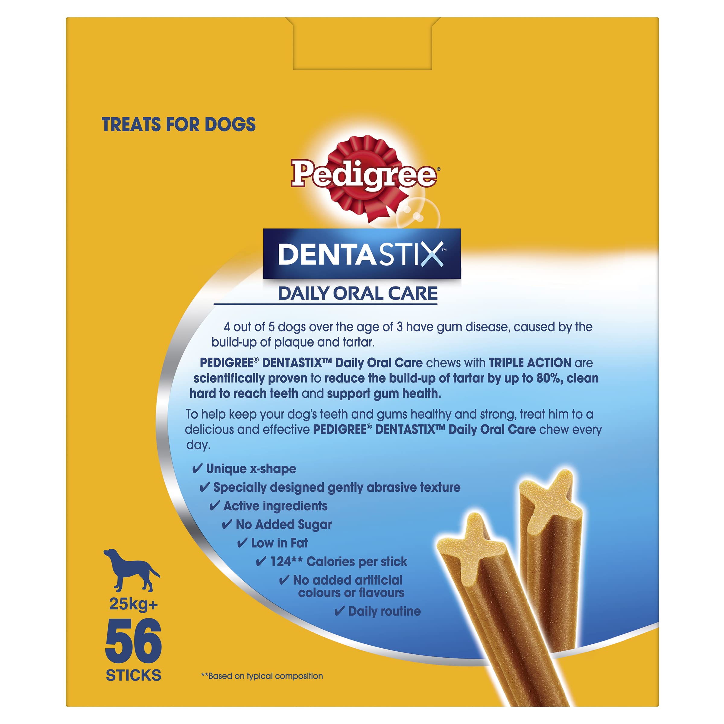 PEDIGREE DentaStix Large Dental Dog Treats Daily Oral Care 56 Sticks Value Pack